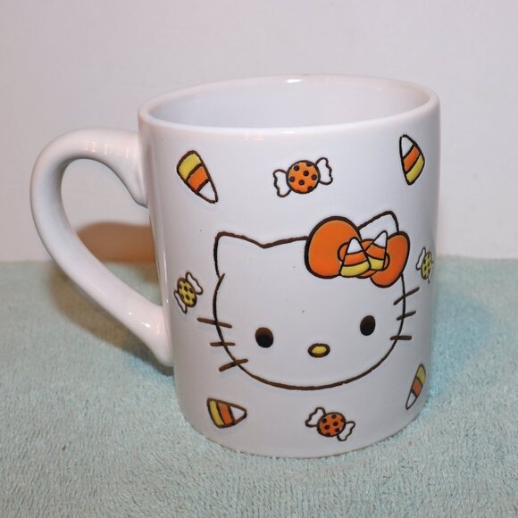Sanrio Hello Kitty Candy Corn Ceramic Pottery Mug | Holds 14 Ounces - Picture 2 of 5